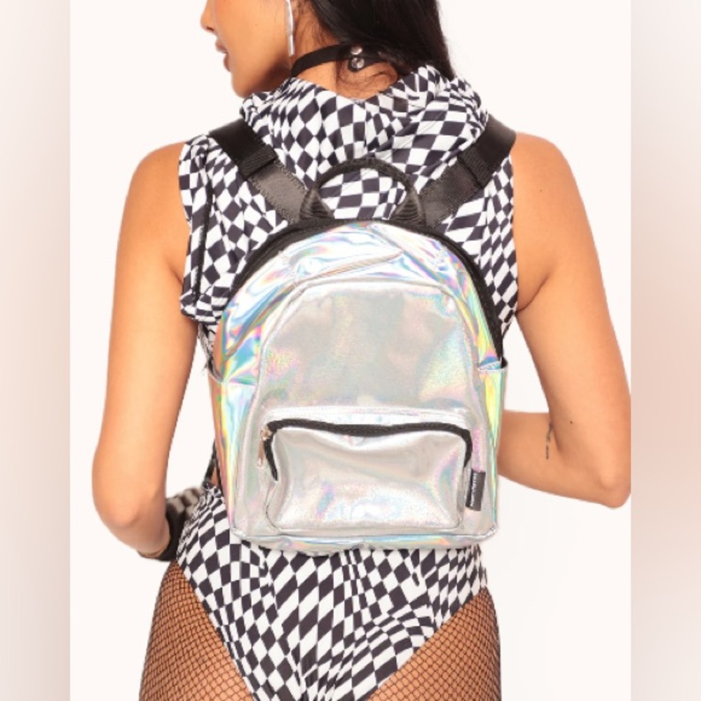 NWOT- Stuck in the Y2K Anti-Theft Holo Hydration Mini Backpack